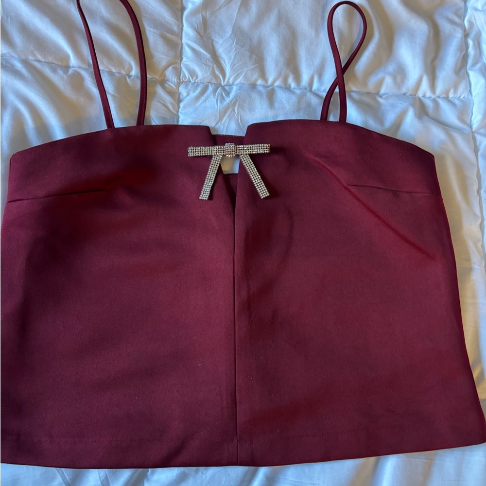 H&M Red Sleeveless Crop Camisole